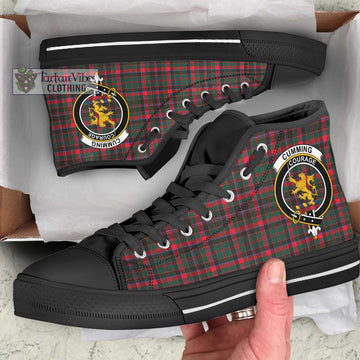 Cumming Hunting Modern Tartan High Top Shoes with Family Crest