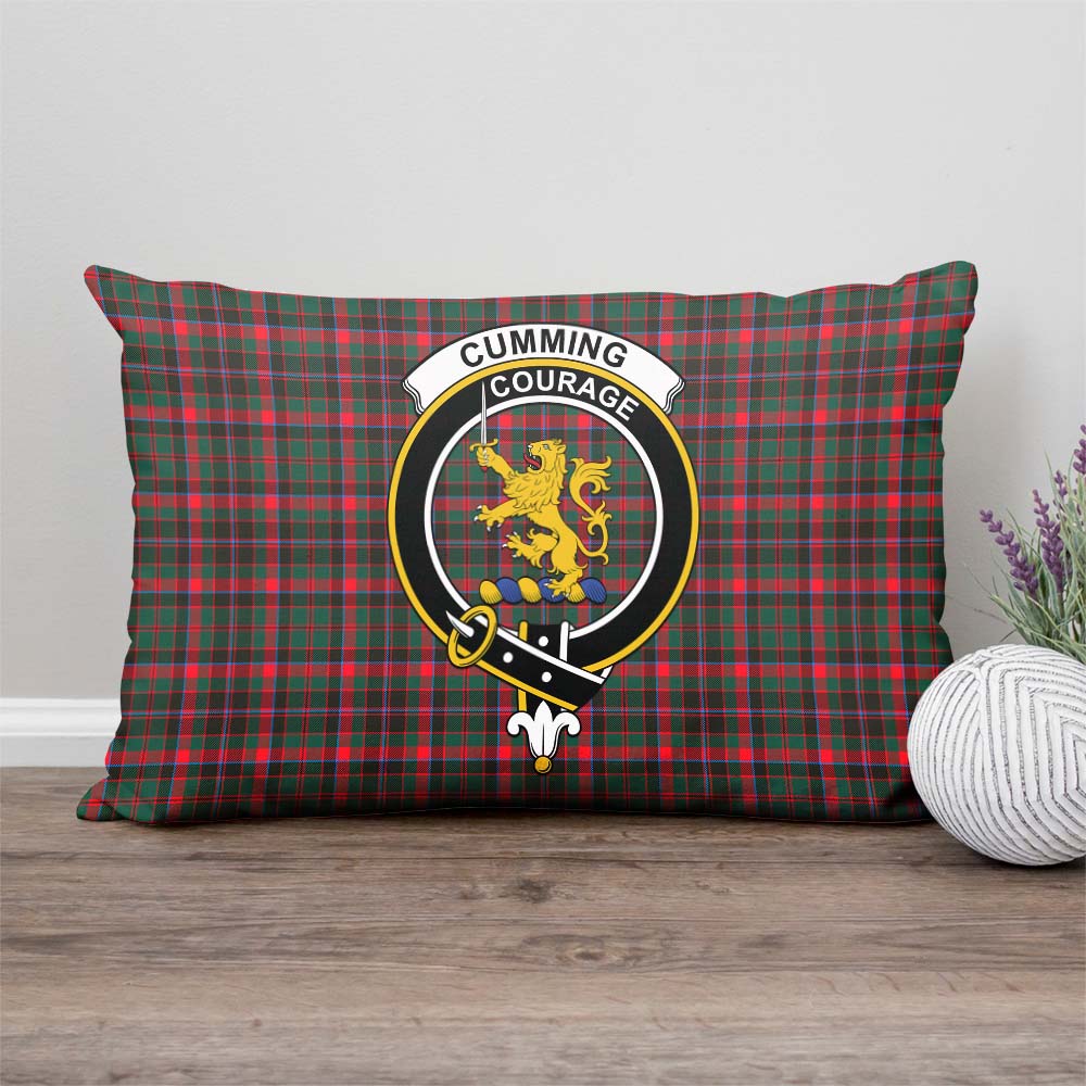 Cumming Hunting Modern Tartan Pillow Cover with Family Crest Rectangle Pillow Cover - Tartanvibesclothing