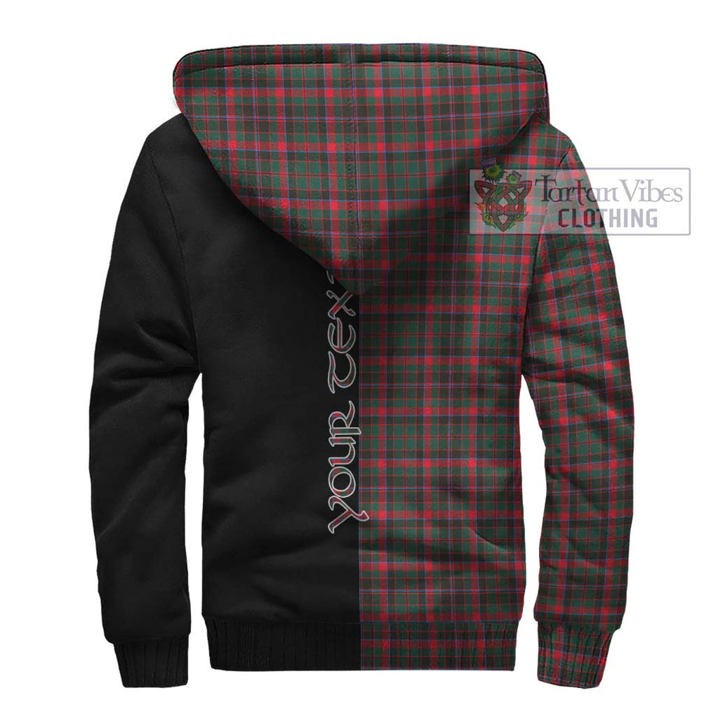 Cumming Hunting Modern Tartan Sherpa Hoodie with Family Crest and Half Of Me Style - Tartanvibesclothing Shop