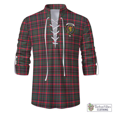 Cumming Hunting Modern Tartan Men's Scottish Traditional Jacobite Ghillie Kilt Shirt with Family Crest