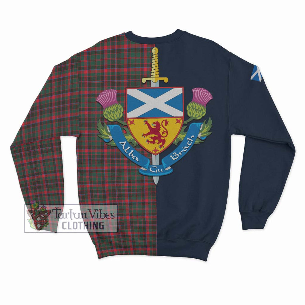 Tartan Vibes Clothing Cumming Hunting Modern Tartan Sweatshirt with Scottish Lion Royal Arm Half Style