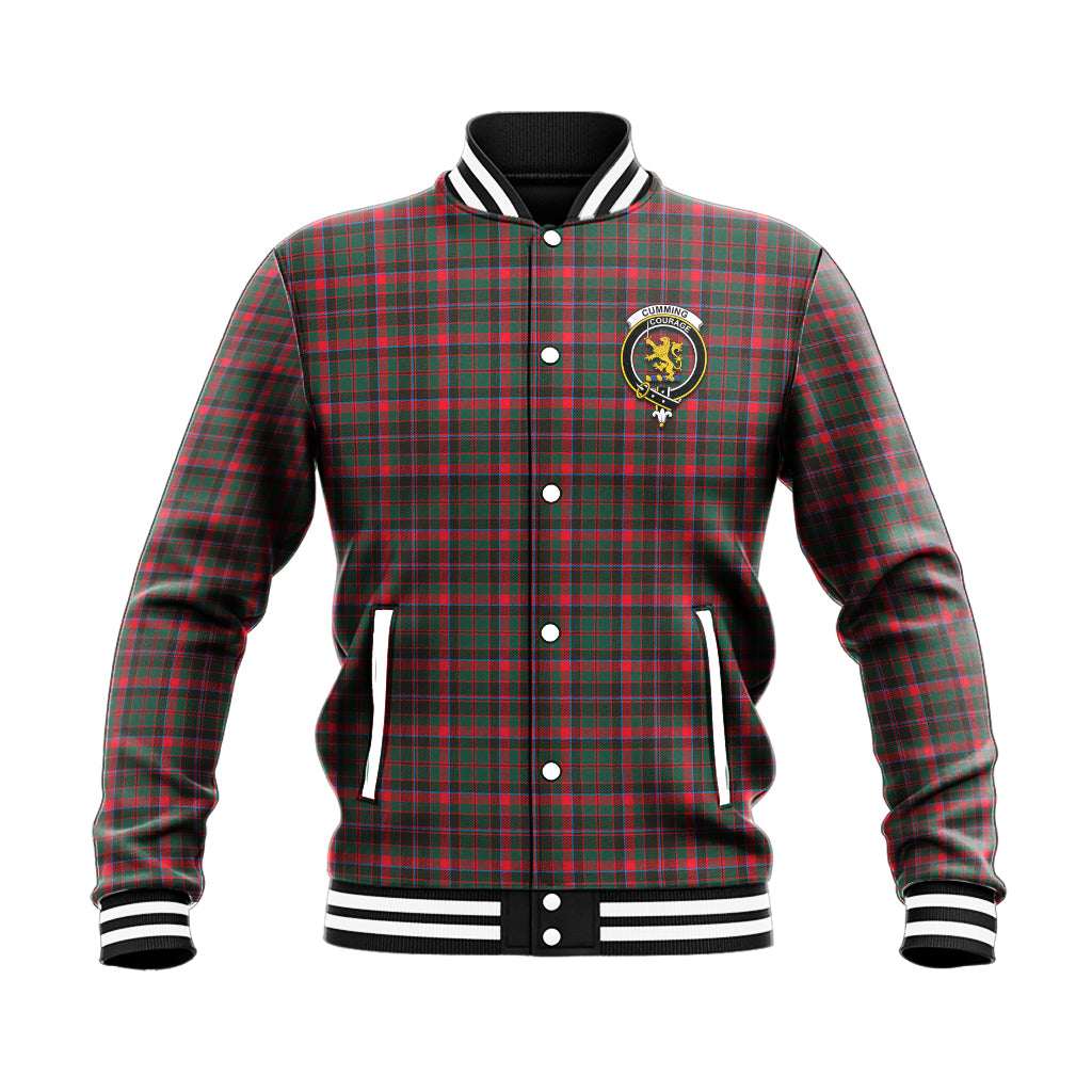 Cumming Hunting Modern Tartan Baseball Jacket with Family Crest - Tartan Vibes Clothing