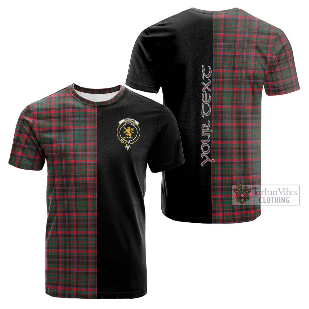 Tartan Vibes Clothing Cumming Hunting Modern Tartan Cotton T-shirt with Family Crest and Half Of Me Style