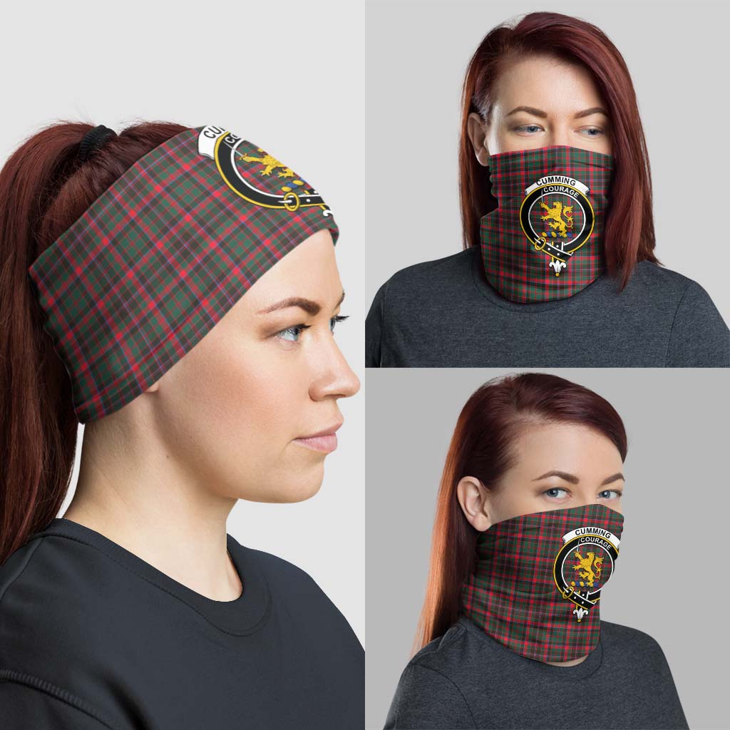 Cumming Hunting Modern Tartan Neck Gaiters, Tartan Bandanas, Tartan Head Band with Family Crest