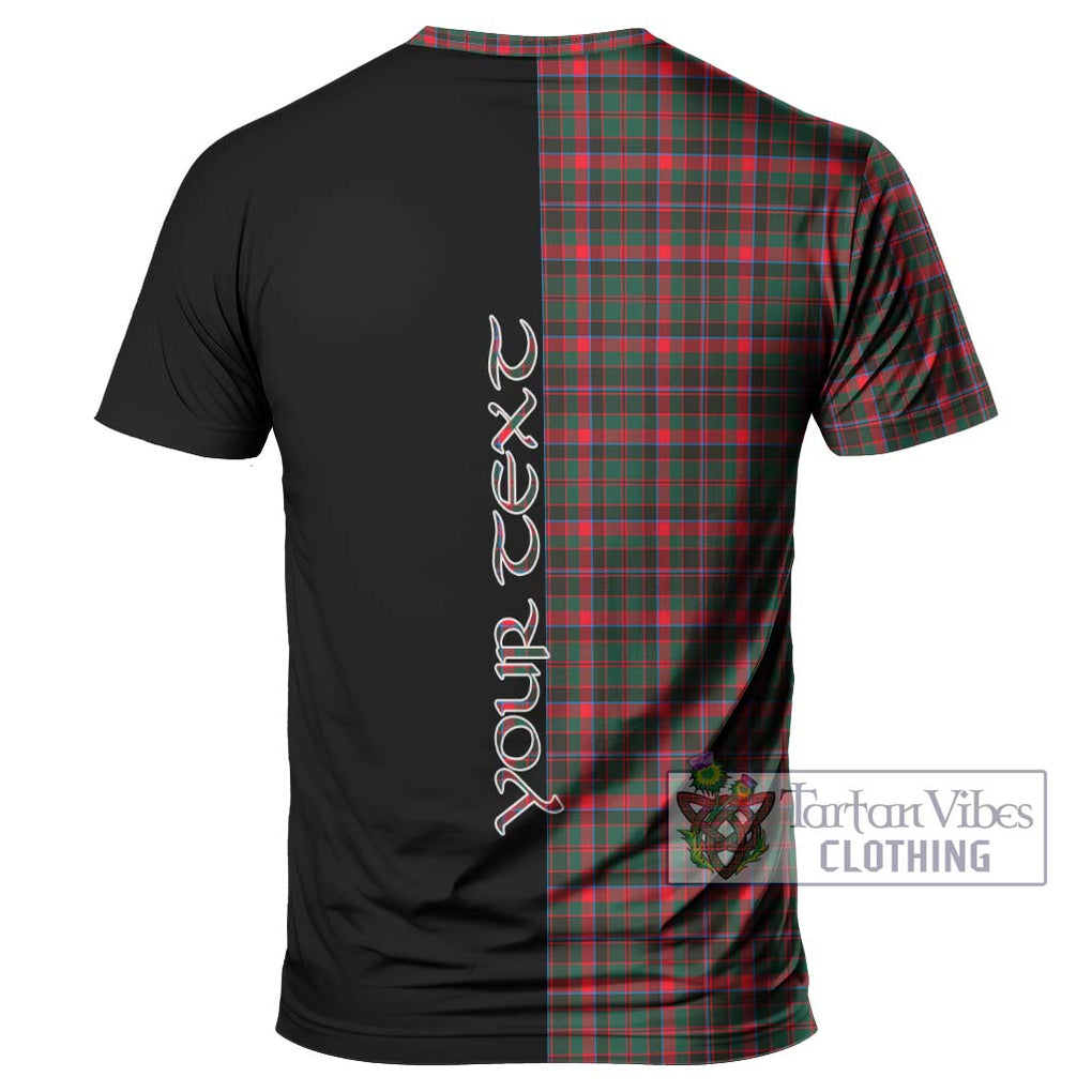 Cumming Hunting Modern Tartan T-Shirt with Family Crest and Half Of Me Style - Tartanvibesclothing Shop