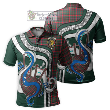 Cumming Hunting Modern Tartan Polo Shirt with Epic Bagpipe Style