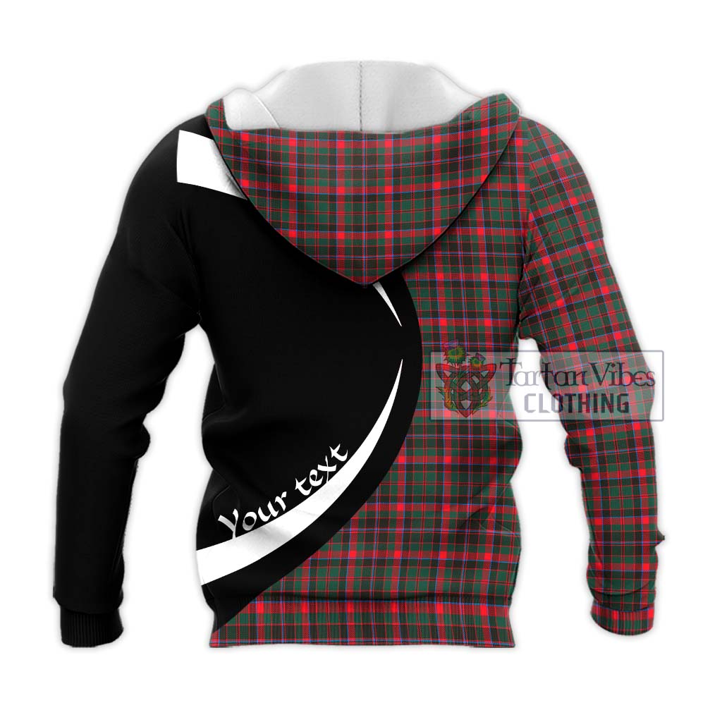 Cumming Hunting Modern Tartan Knitted Hoodie with Family Crest Circle Style - Tartan Vibes Clothing