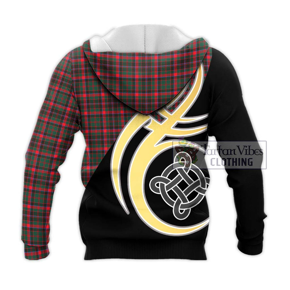 Cumming Hunting Modern Tartan Knitted Hoodie with Family Crest and Celtic Symbol Style - Tartan Vibes Clothing