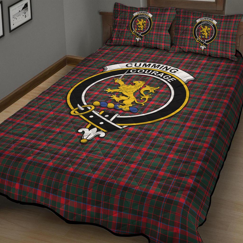 Cumming Hunting Modern Tartan Quilt Bed Set with Family Crest - Tartan Vibes Clothing