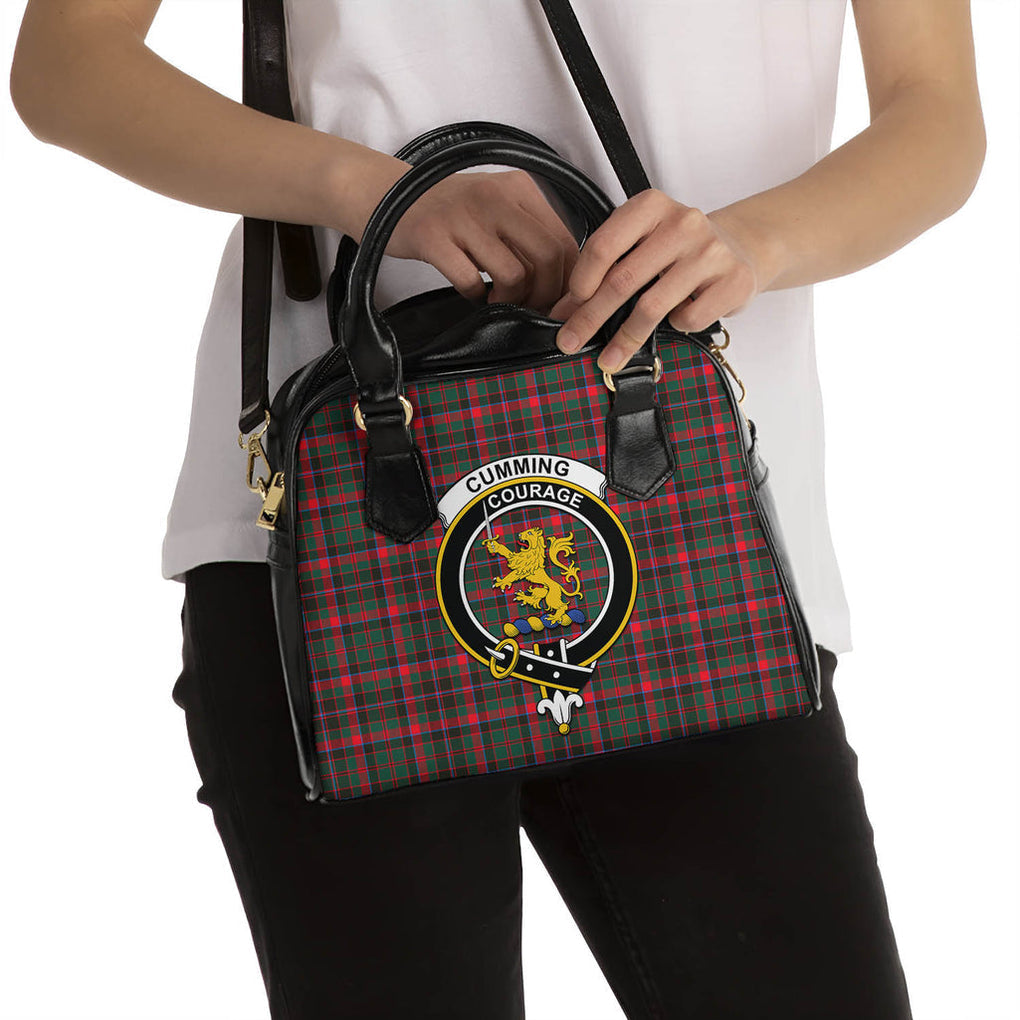 Cumming Hunting Modern Tartan Shoulder Handbags with Family Crest - Tartanvibesclothing