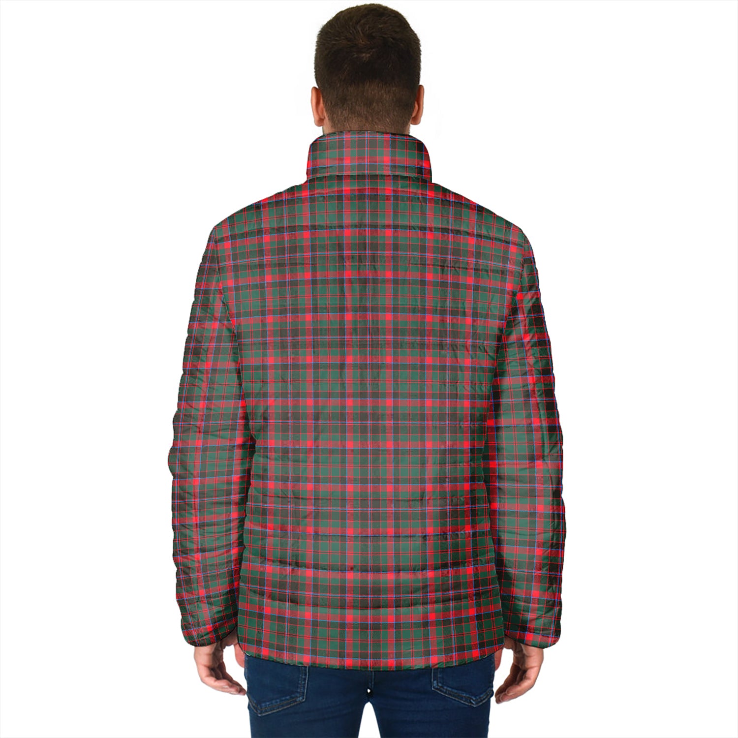 Cumming Hunting Modern Tartan Padded Jacket with Family Crest - Tartan Vibes Clothing