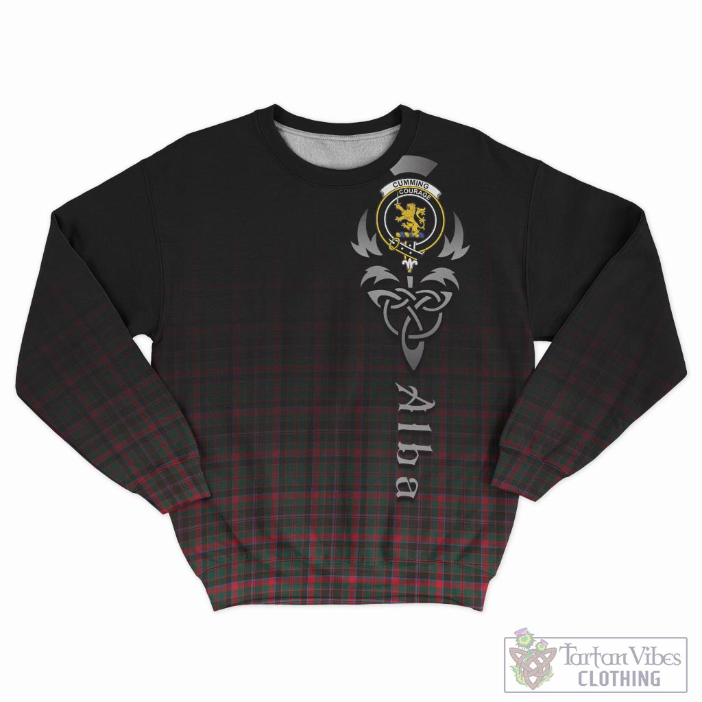 Tartan Vibes Clothing Cumming Hunting Modern Tartan Sweatshirt Featuring Alba Gu Brath Family Crest Celtic Inspired