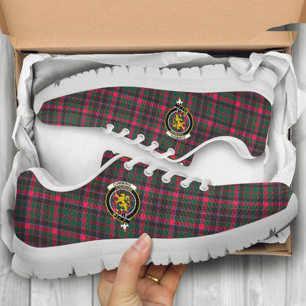 Cumming Hunting Modern Tartan Sneakers with Family Crest - Tartan Vibes Clothing