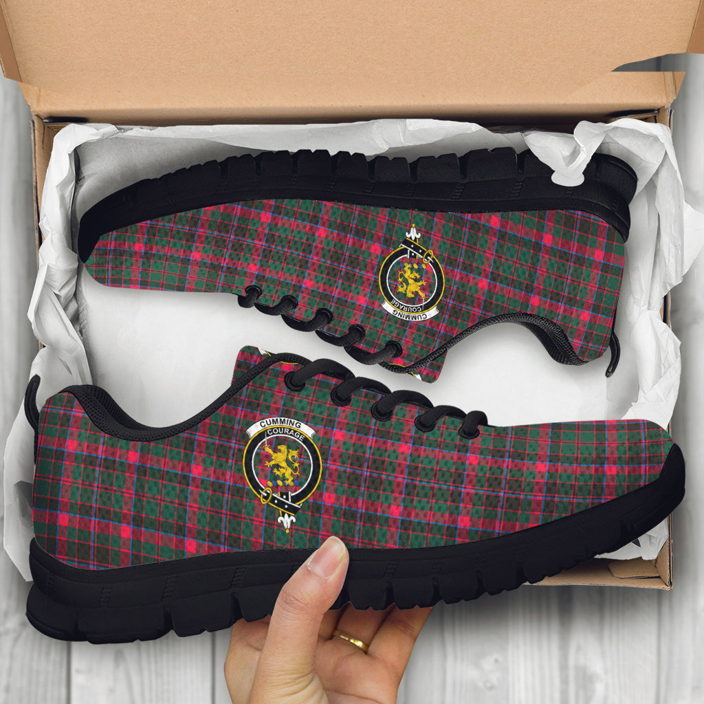 Cumming Hunting Modern Tartan Sneakers with Family Crest - Tartan Vibes Clothing