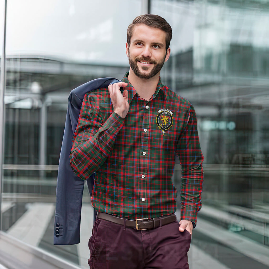 cumming-hunting-modern-tartan-long-sleeve-button-up-shirt-with-family-crest