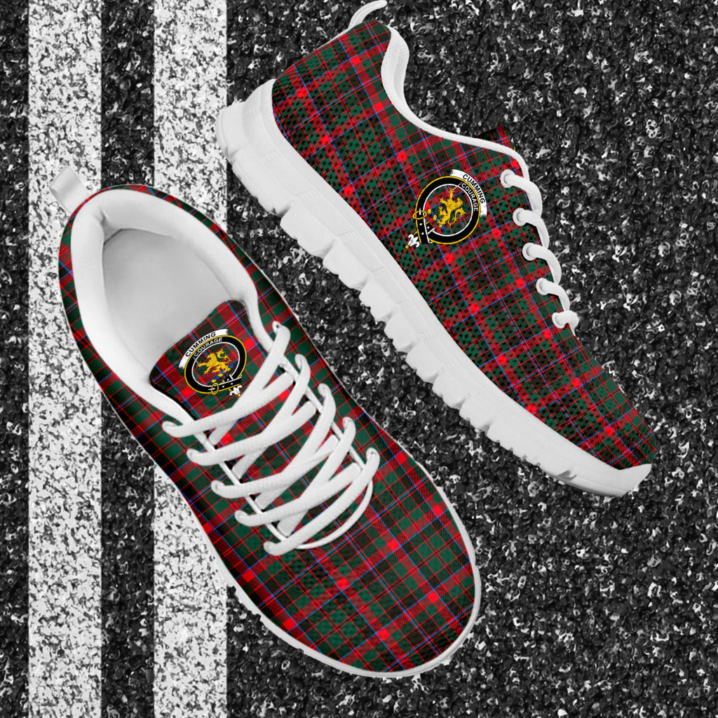 Cumming Hunting Modern Tartan Sneakers with Family Crest - Tartan Vibes Clothing