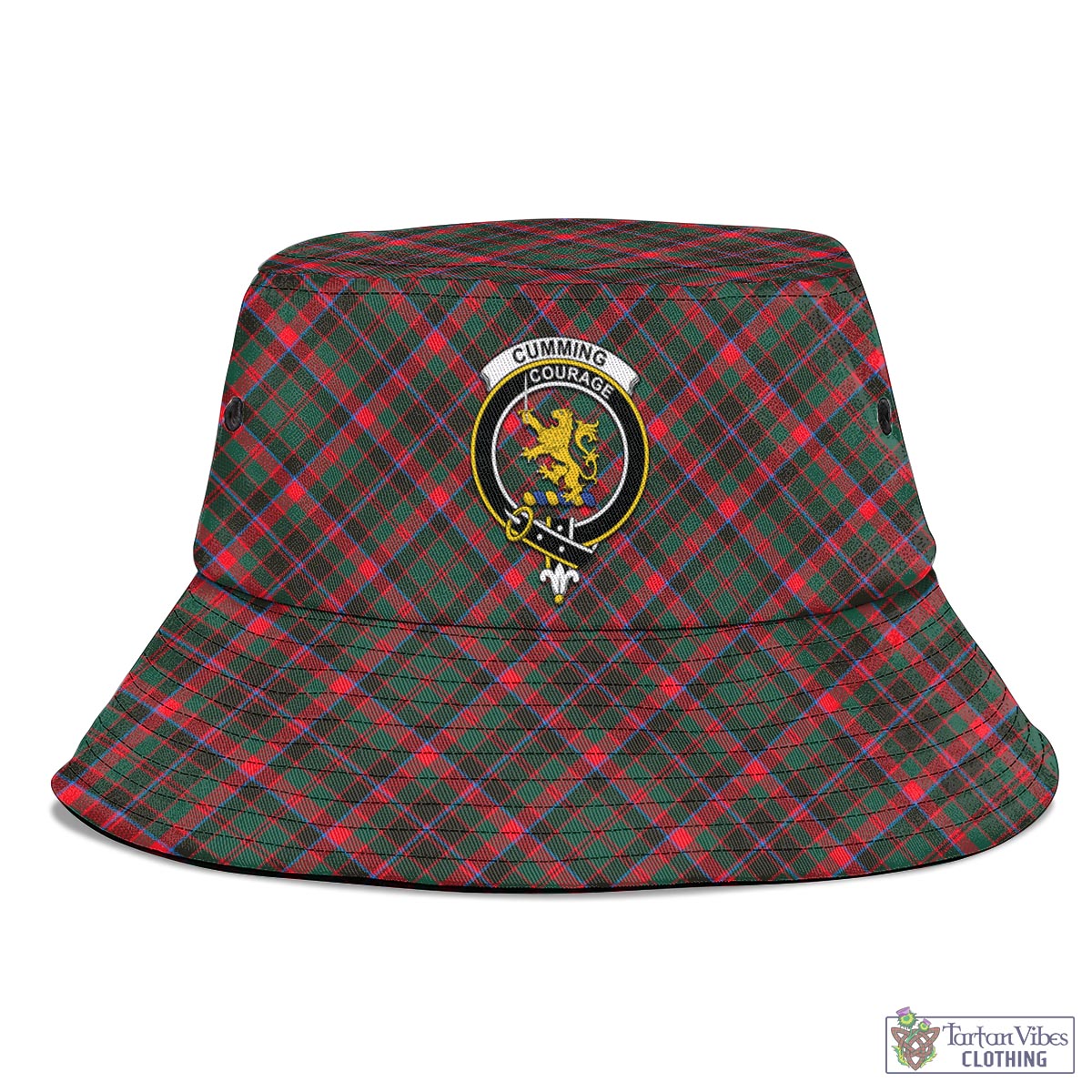 Tartan Vibes Clothing Cumming Hunting Modern Tartan Bucket Hat with Family Crest