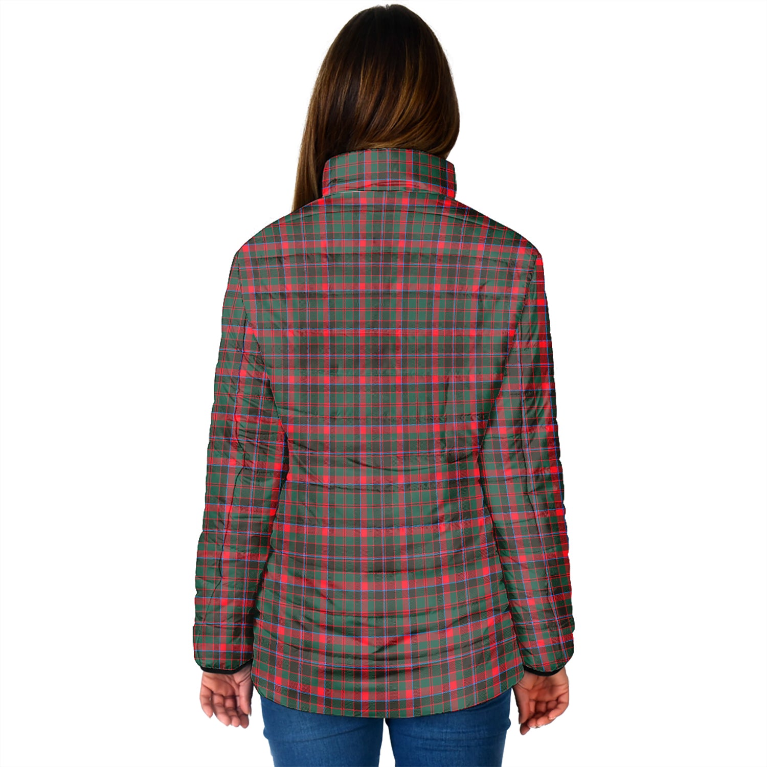 Cumming Hunting Modern Tartan Padded Jacket with Family Crest - Tartan Vibes Clothing