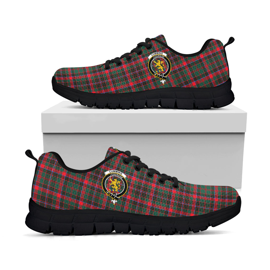 Cumming Hunting Modern Tartan Sneakers with Family Crest - Tartan Vibes Clothing