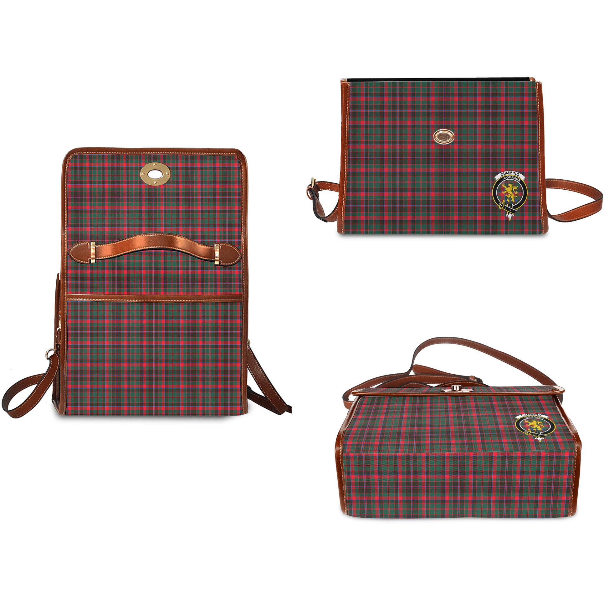 cumming-hunting-modern-tartan-leather-strap-waterproof-canvas-bag-with-family-crest