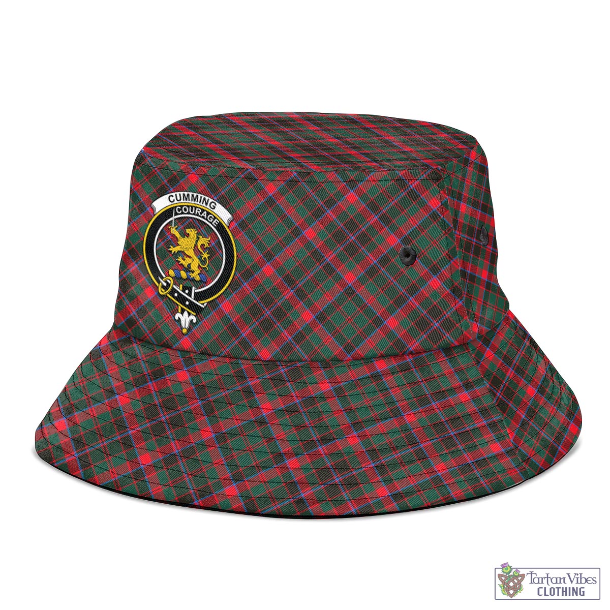 Tartan Vibes Clothing Cumming Hunting Modern Tartan Bucket Hat with Family Crest