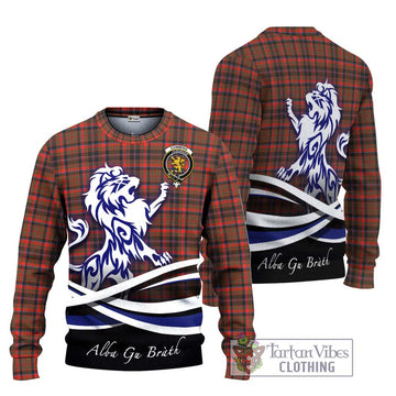 Cumming Hunting Weathered Tartan Ugly Sweater with Alba Gu Brath Regal Lion Emblem