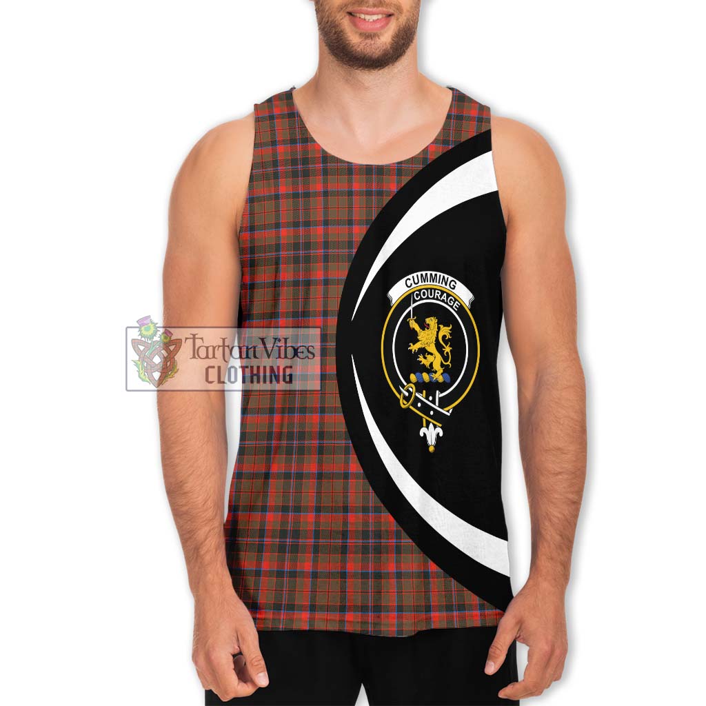 Cumming Hunting Weathered Tartan Men's Tank Top with Family Crest Circle Style Men - Tartan Vibes Clothing