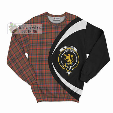 Cumming Hunting Weathered Tartan Sweatshirt with Family Crest Circle Style