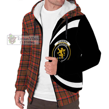 Cumming Hunting Weathered Tartan Sherpa Hoodie with Family Crest Circle Style