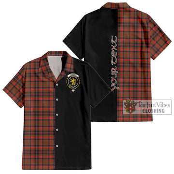 Cumming Hunting Weathered Tartan Short Sleeve Button Shirt with Family Crest and Half Of Me Style