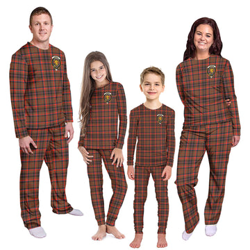 Cumming Hunting Weathered Tartan Pajamas Family Set with Family Crest