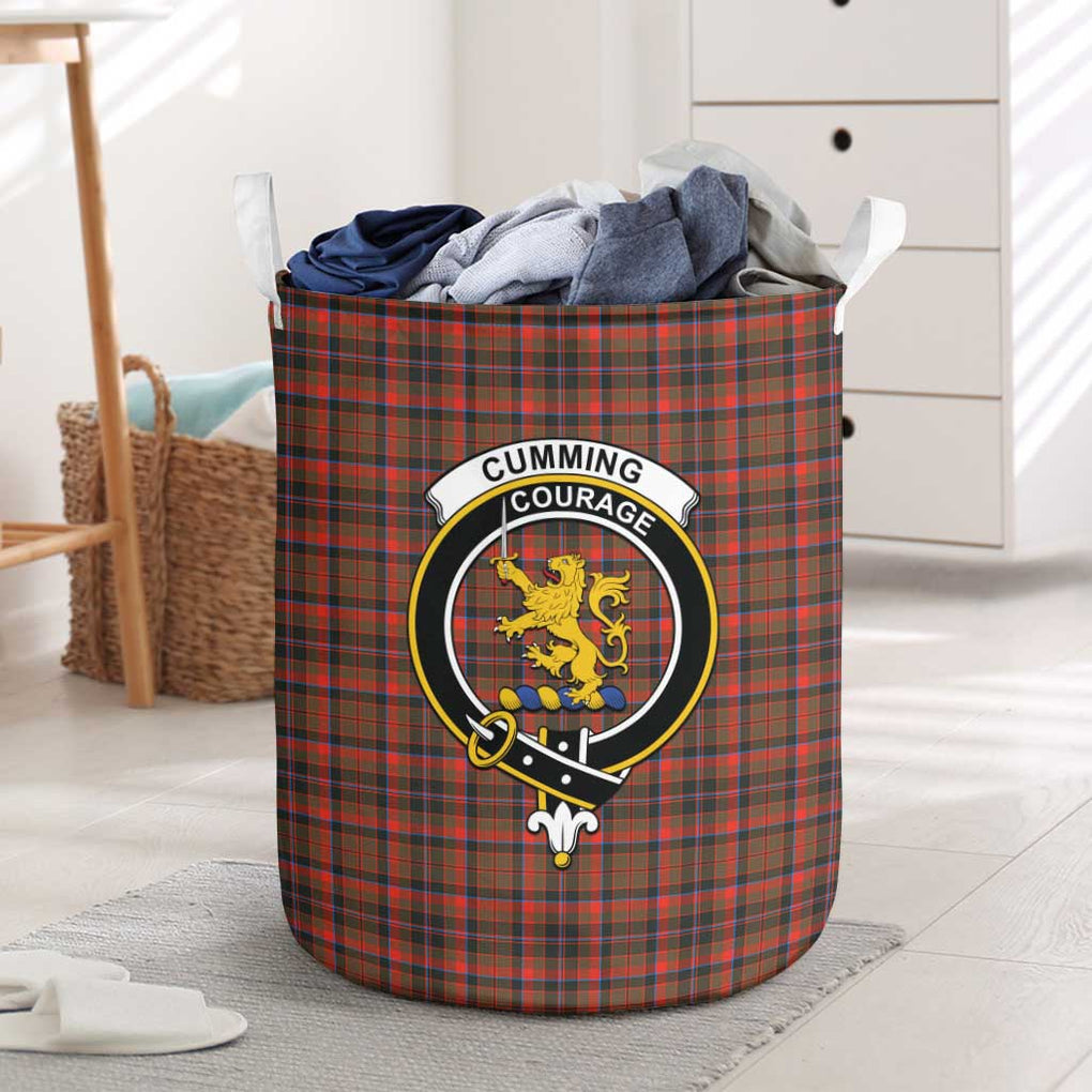 Cumming Hunting Weathered Tartan Laundry Basket with Family Crest One Size - Tartanvibesclothing Shop