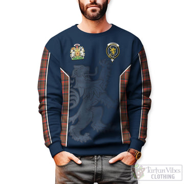 Cumming Hunting Weathered Tartan Sweater with Family Crest and Lion Rampant Vibes Sport Style