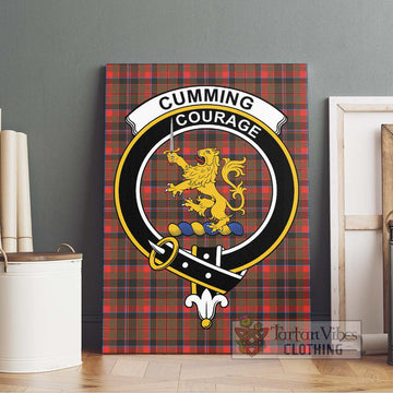 Cumming Hunting Weathered Tartan Canvas Print Wall Art with Family Crest