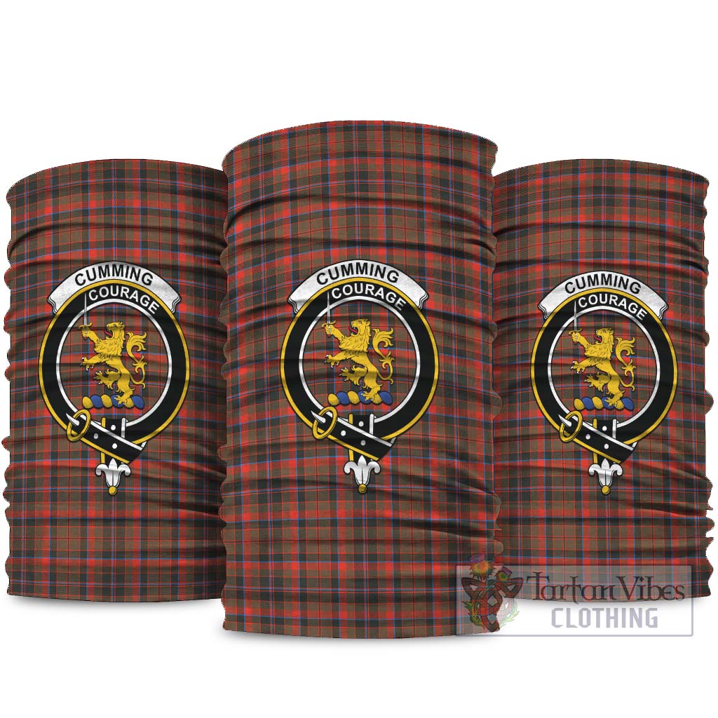 Cumming Hunting Weathered Tartan Neck Gaiters, Tartan Bandanas, Tartan Head Band with Family Crest