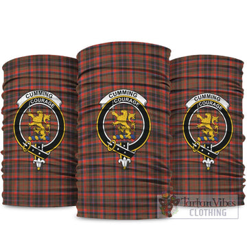 Cumming Hunting Weathered Tartan Neck Gaiters, Tartan Bandanas, Tartan Head Band with Family Crest