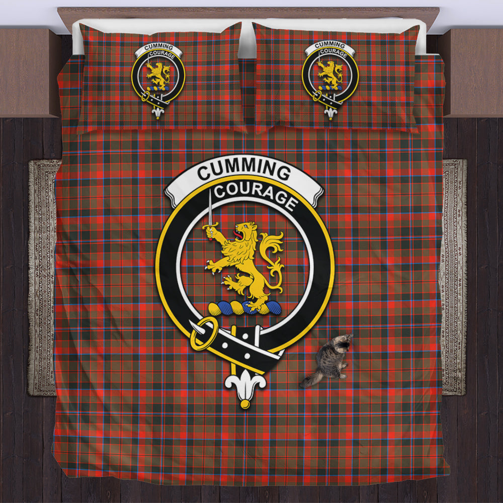 Cumming Hunting Weathered Tartan Bedding Set with Family Crest US Bedding Set - Tartan Vibes Clothing