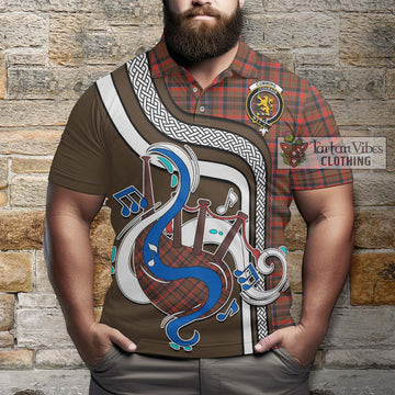 Cumming Hunting Weathered Tartan Polo Shirt with Epic Bagpipe Style