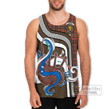 Cumming Hunting Weathered Tartan Men's Tank Top with Epic Bagpipe Style