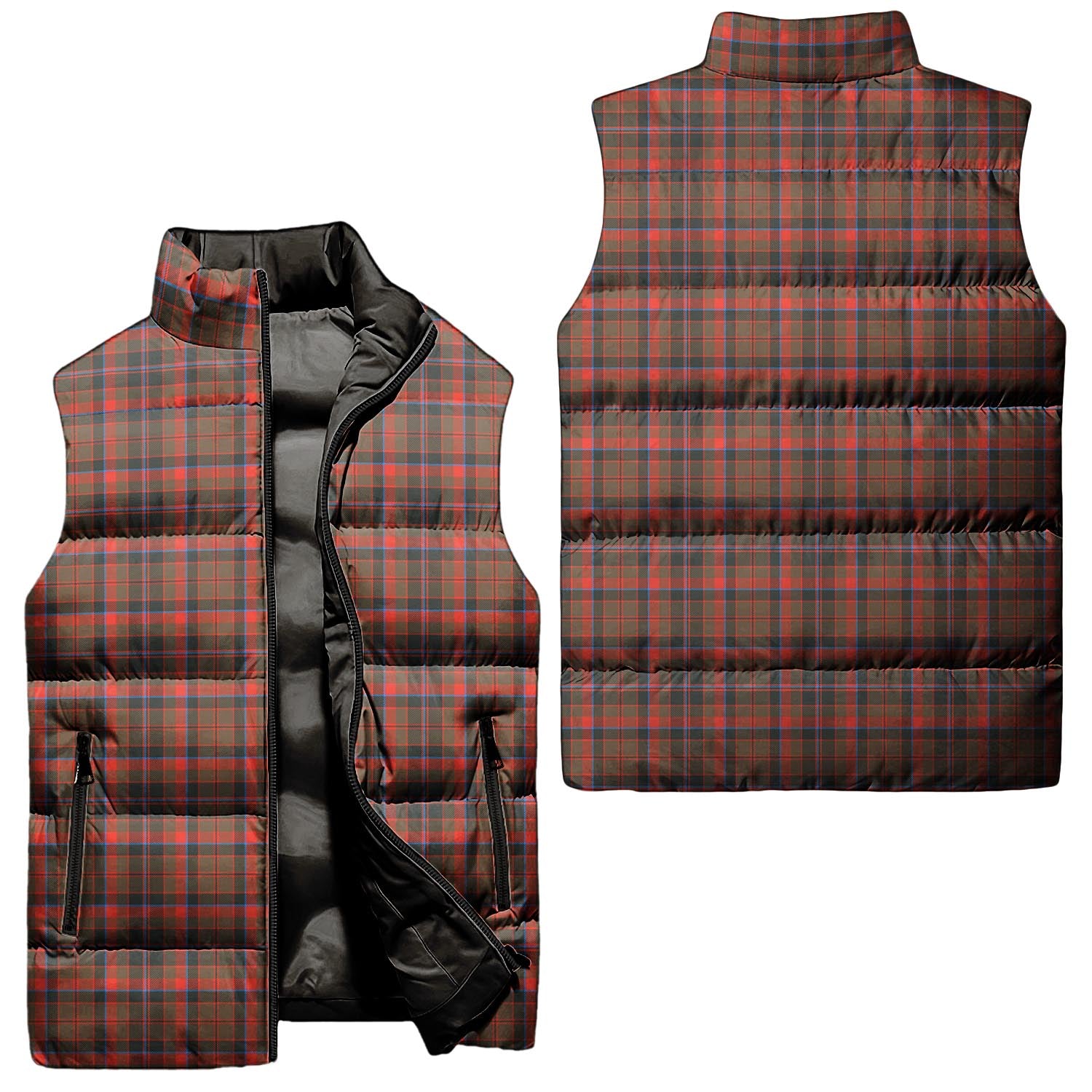 Cumming Hunting Weathered Tartan Sleeveless Puffer Jacket Unisex - Tartanvibesclothing