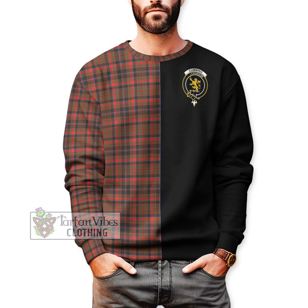 Cumming Hunting Weathered Tartan Sweatshirt with Family Crest and Half Of Me Style Unisex - Tartanvibesclothing Shop