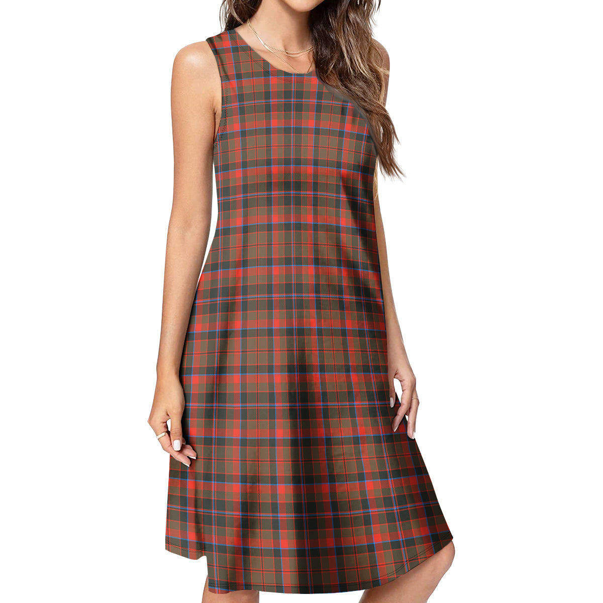 Cumming Hunting Weathered Tartan Womens Casual Dresses - Tartanvibesclothing