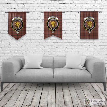 Cumming Hunting Weathered Tartan Gonfalon, Tartan Banner with Family Crest