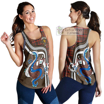 Cumming Hunting Weathered Tartan Women's Racerback Tanks with Epic Bagpipe Style