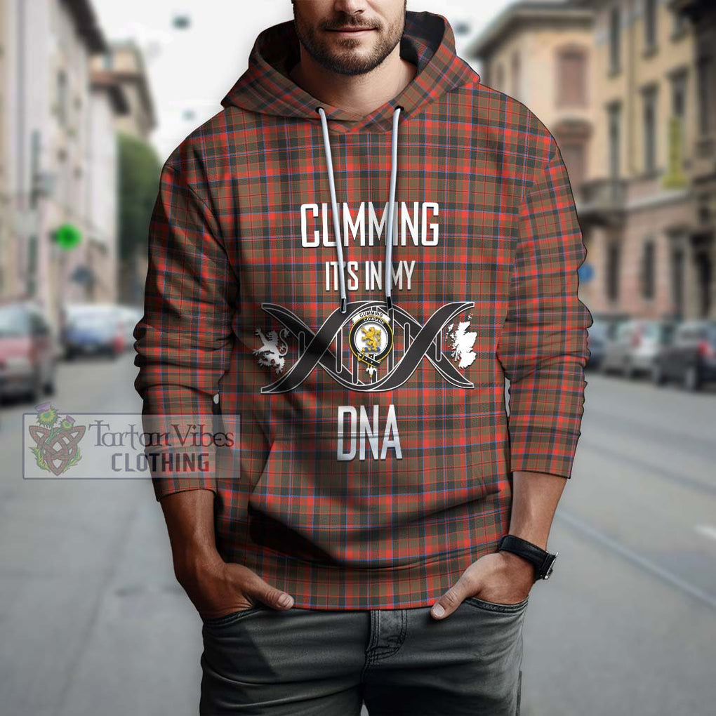 Cumming Hunting Weathered Tartan Hoodie with Family Crest DNA In Me Style Pullover Hoodie - Tartanvibesclothing Shop