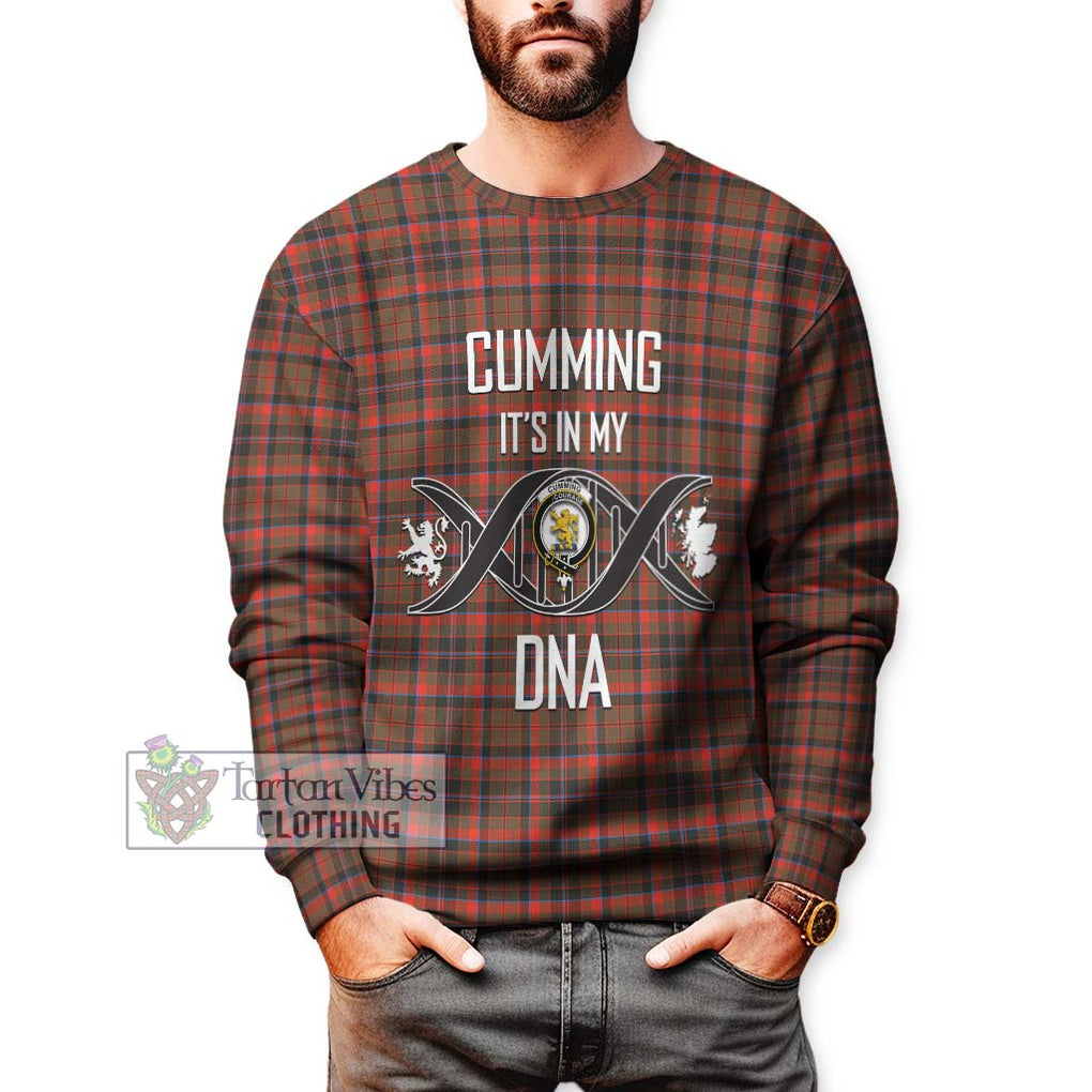 Cumming Hunting Weathered Tartan Sweatshirt with Family Crest DNA In Me Style Unisex - Tartanvibesclothing Shop