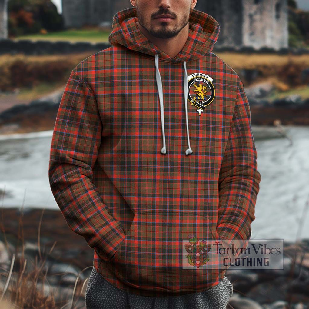 Cumming Hunting Weathered Tartan Cotton Hoodie with Family Crest Pullover Hoodie XS - Tartan Vibes Clothing