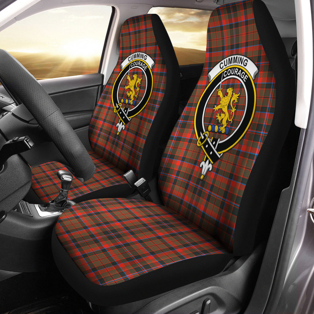 Cumming Hunting Weathered Tartan Car Seat Cover with Family Crest One Size - Tartanvibesclothing