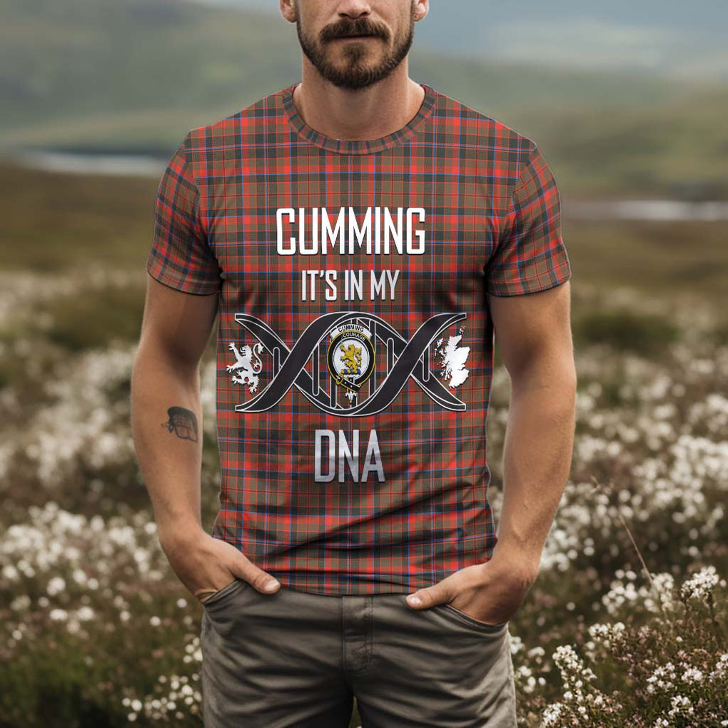 Cumming Hunting Weathered Tartan T-Shirt with Family Crest DNA In Me Style Kid's Shirt - Tartan Vibes Clothing