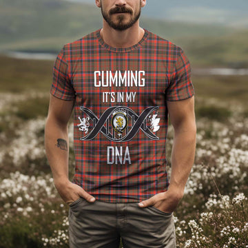 Cumming Hunting Weathered Tartan T-Shirt with Family Crest DNA In Me Style